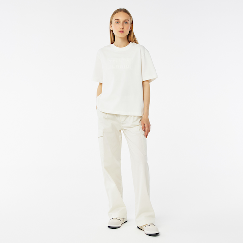 Женские хлопковые брюки-карго Lacoste #1