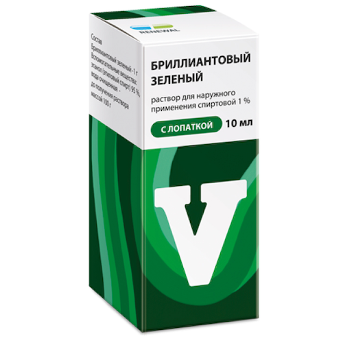 Бриллиантовый зеленый Обновление раствор спиртовой 1% 10мл с лопаткой #1