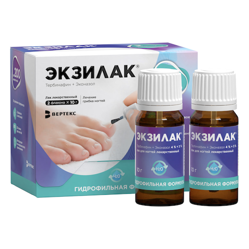Экзилак лак для ногтей 4%+3% флакон 10г № 2+пилочки № 30 #1