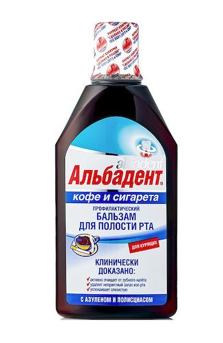 Альбадент бальзам для полости рта Кофе Сигарета 400мл #1