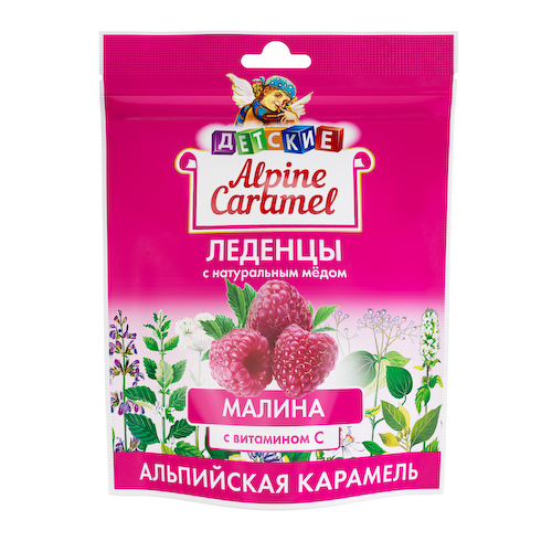 Альпийская карамель леденцы детские с натуральным медом и витамином С вкус малина 75г #1
