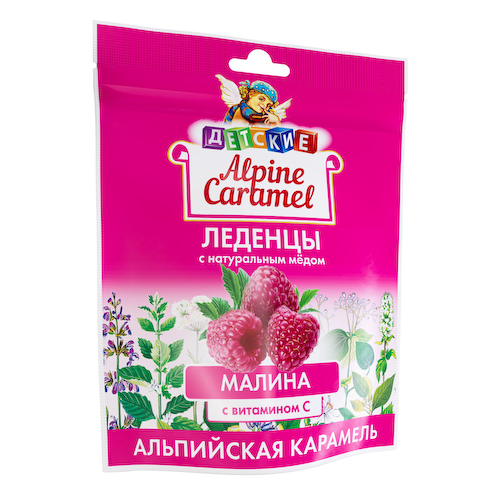 Альпийская карамель леденцы детские с натуральным медом и витамином С вкус малина 75г #1