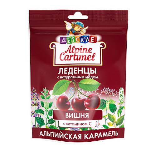 Альпийская карамель леденцы детские с натуральным медом и витамином С вкус вишня 75г #1