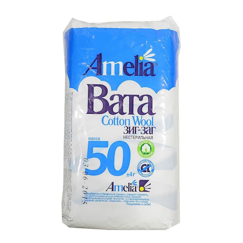 Амелия вата Зиг-Заг медицинская хирургическая нестерильная 50г #1