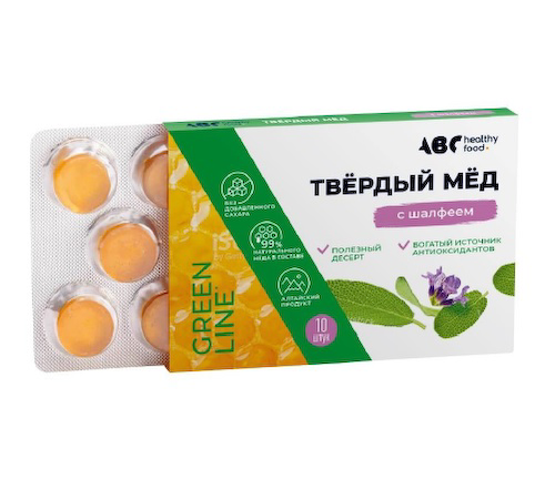 АВС хэлси фуд твердый мед шалфей 30г #1