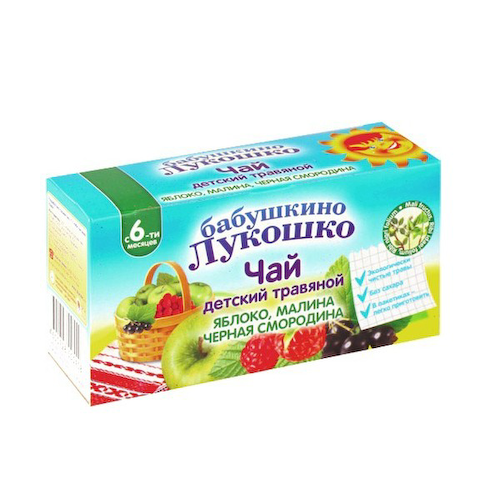 Бабушкино Лукошко чай травяной для детей яблоко малина черная смородина от 6мес.ф п №20 #1