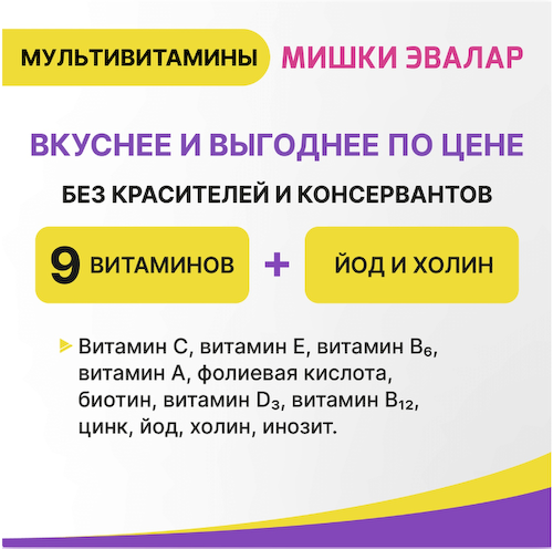 Бэби Формула Мишки мультивитамины пастилки жеват. 2г № 30 Бад #1