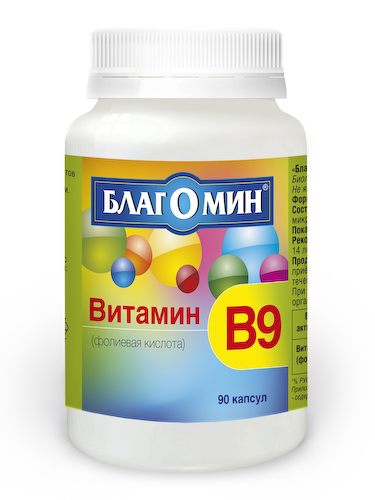Благомин Витамин B9 (фолиевая кислота) таблетки 500мкг №90 #1
