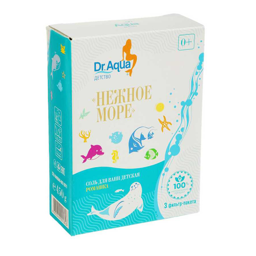 Доктор Аква соль морская детская ромашка (3 ф п) 450г #1