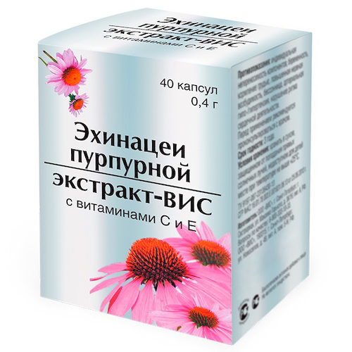 Эхинацеи пурпурной экстракт с витамин С и Е-ВИС капсулы 0,4г №40 #1