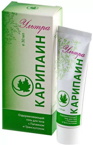 Карипаин ультра папаин транскутол гель для тела 30мл #1