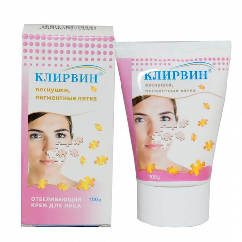 Клирвин крем для лица отбеливающ  веснушки 100г #1