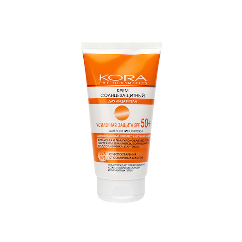 Кора крем солнцезащитный для лица тела усиленная защита SPF50+ 150мл #1