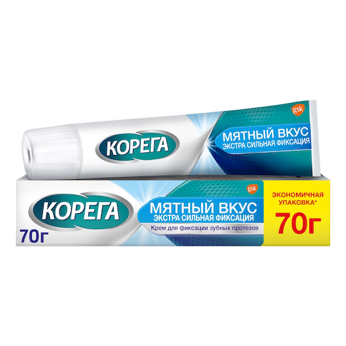 Корега крем для фиксации зубных протезов экстра сильный мята 70мл #1