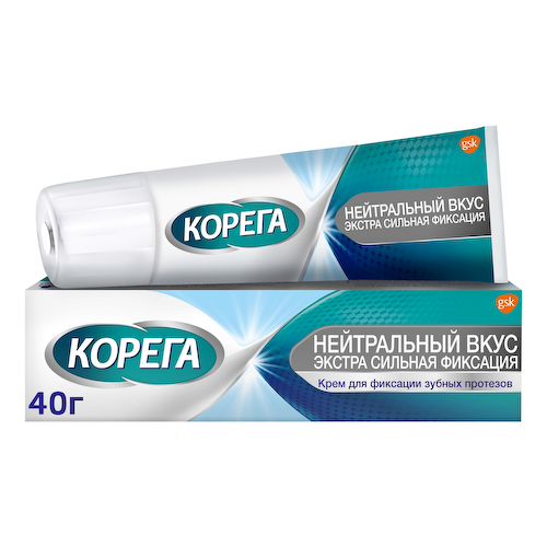 Корега крем для фиксации зубных протезов нейтральный вкус 40г #1