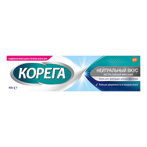 Корега крем для фиксации зубных протезов нейтральный вкус 40г #1