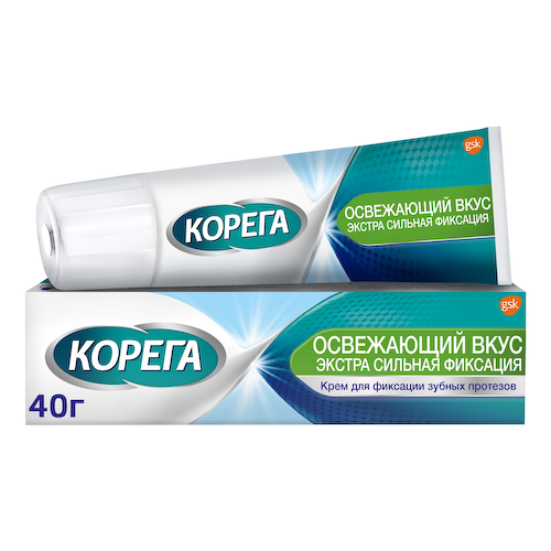 Корега крем для фиксации зубных протезов освежающий вкус 40мл #1