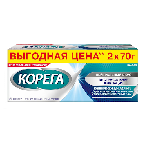 Корега крем для фиксации зубных протезов Нейтральный вкус Экстра Сильная Фиксация 70,0 N2 #1
