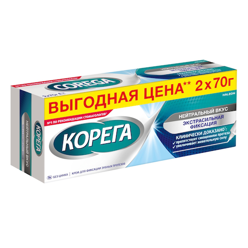Корега крем для фиксации зубных протезов Нейтральный вкус Экстра Сильная Фиксация 70,0 N2 #1