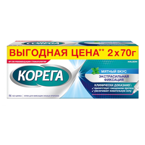 Корега крем для фиксации зубных протезов Экстра Сильный Мятный 70,0 N2 #1