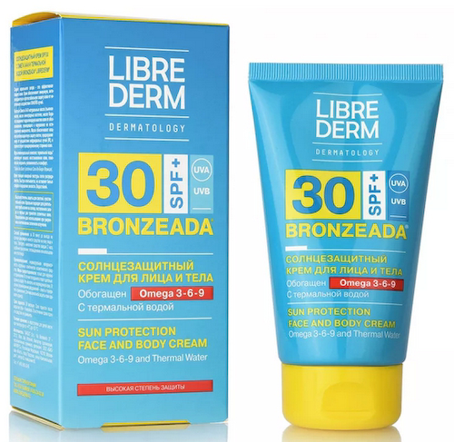 Либридерм Бронзиада крем солнцезащитный SPF30 Омега 3-6-9 термальная вода 150мл #1