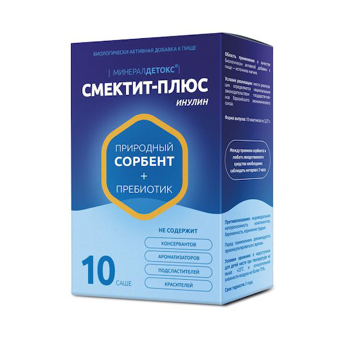 Минералдетокс Смектит-Плюс инулин порошок для взрослых и детей от 3х лет саше № 10 БАД #1