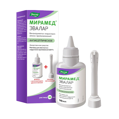 мирамед эвалар 0,01% 50мл флак раствор для мест   наруж прим+насадка вагинальная #1