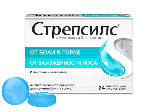 Стрепсилс таблетки для рассасывания ментол эвкалипт №24 #1