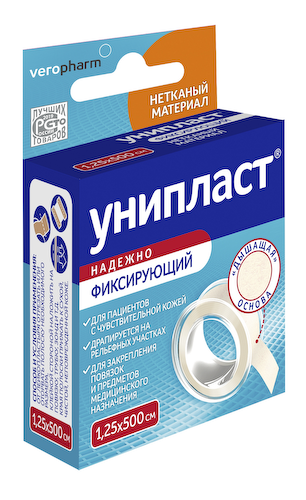 Унипласт пластырь нетканная основа 1,25х500см #1