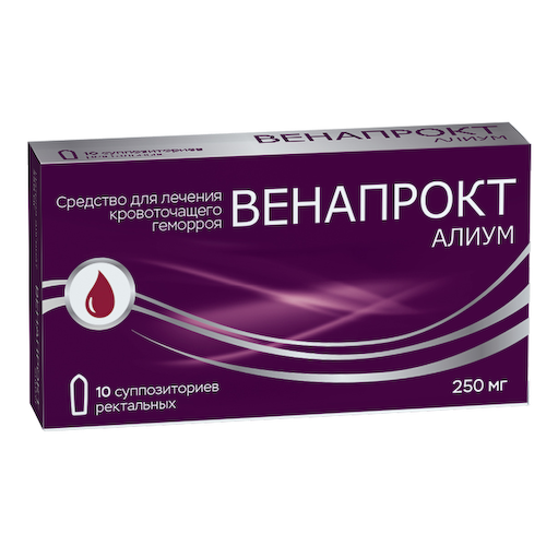Венапрокт Алиум суппозитории ректальные 250мг № 10 #1