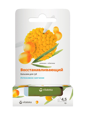 Витатека бальзам для губ ромашка облепиха 4,5г #1