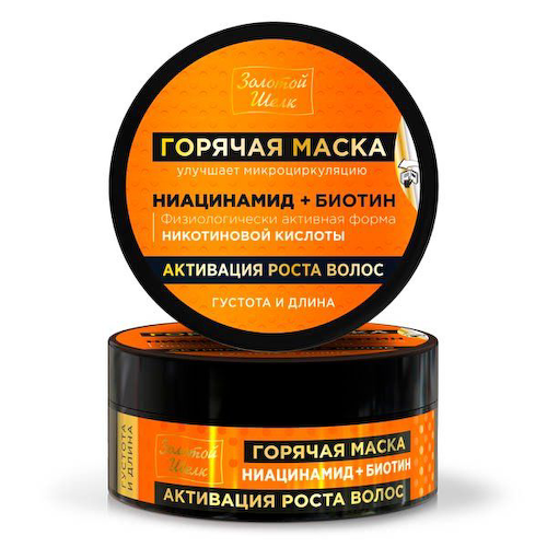 Золотой шелк маска горячая активация роста волос 180мл   ниацинамид + биотин #1