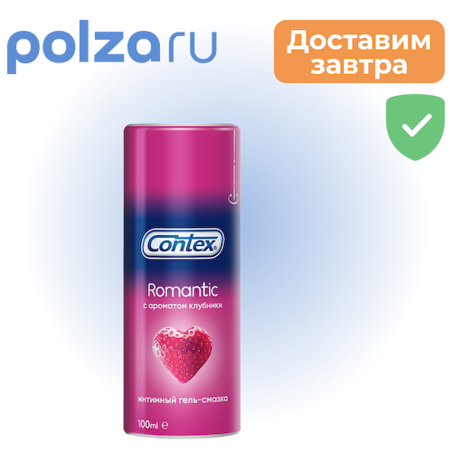 Contex Romantic, гель-смазка с ароматом клубники, 100 мл #1