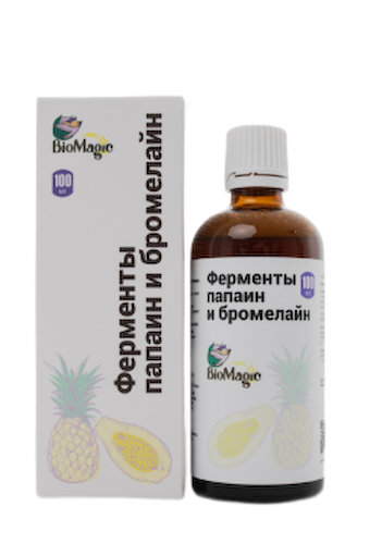 BioMagic, Ферменты папаин и бромелайн, жидкость, 100 мл #1