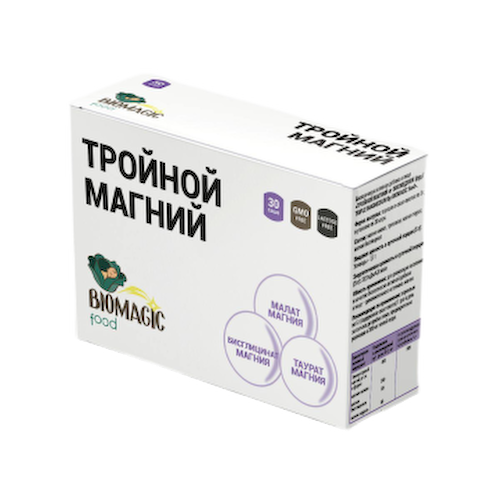 BioMagic Food, Тройной магний (малат+таурат+бисглицинат), саше, 30 шт. #1