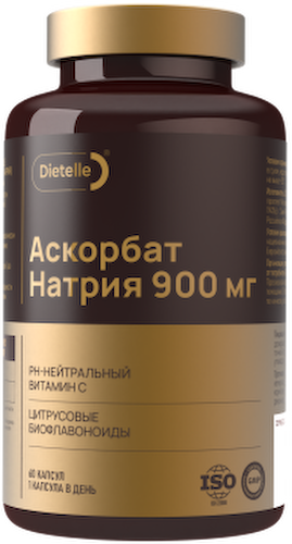 Dietelle, Витамин С (L-аскорбат натрия) с биофлавоноидами, 60 шт. #1