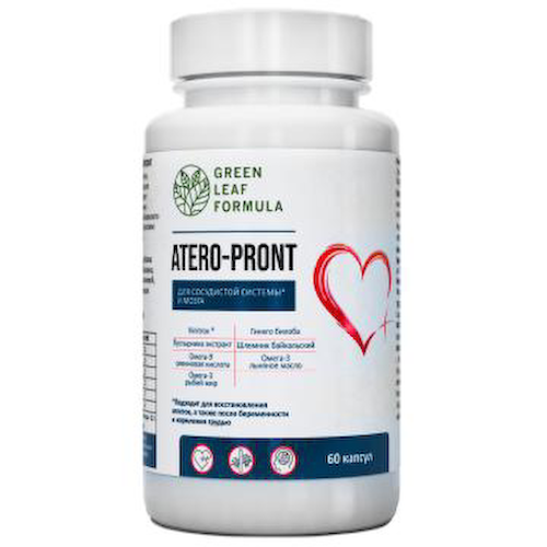 Green Leaf Formula, ATERO-PRONT (для сосудов и мозга), капсулы, 60 шт. #1