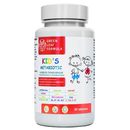 Green Leaf Formula, KID'S METABIOTIC (детский комплекс), таблетки, 30 шт. #1