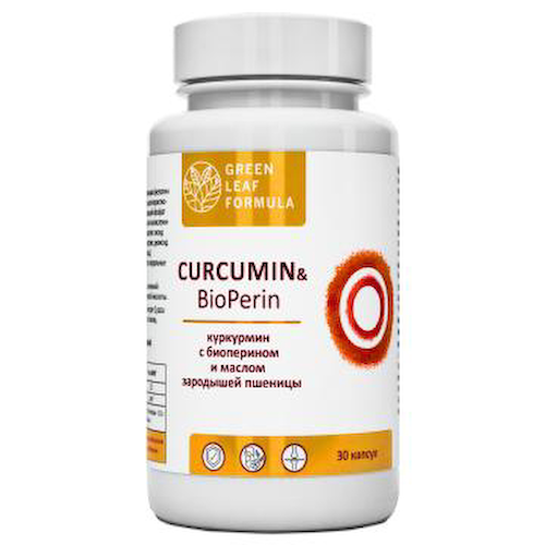 Green Leaf Formula, Куркумин с биоперином, капсулы, 30 шт. #1