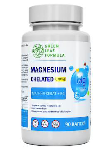 Green Leaf Formula, Магний хелат + витамин В6, капсулы, 90 шт. #1