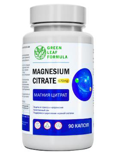 Green Leaf Formula, Магний (цитрат), капсулы 90 шт. #1