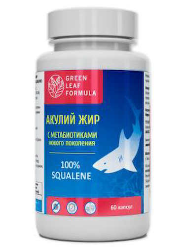 Green Leaf Formula, Масло печени акулы с метабиотиками, капсулы, 60 шт. #1