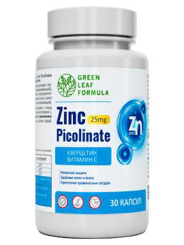 Green Leaf Formula, Цинк (пиколинат), капсулы, 30 шт. #1