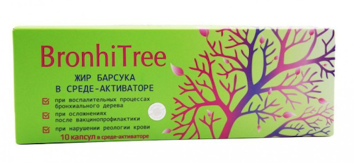 KapsOila, BronhiTree, Жир барсука, капсулы, 10 шт. #1