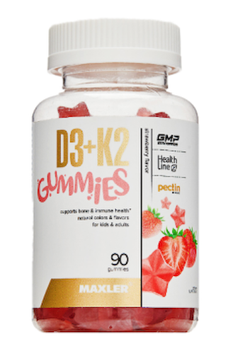 Maxler, D3+K2 со вкусом клубники, жевательные таблетки, 90 шт. #1