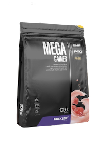 Maxler, Mega Gainer со вкусом клубники, порошок, 1000 г #1
