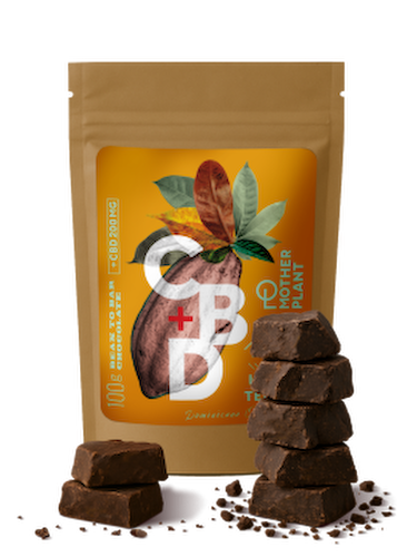 MotherPlant, Какао тёртое кусочками (100% какао, 200 мг CBD), 100 г #1