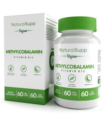 NaturalSupp, Витамин B12 (метилкобаламин), капсулы, 60 шт. #1