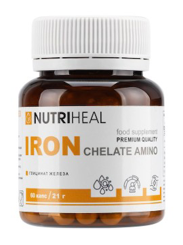 NUTRIHEAL, Железо хелатное амино, капсулы, 60 шт. #1