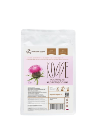ORGANIC LOGOS, Кофе из лопуха и расторопши, порошок, 200 г #1